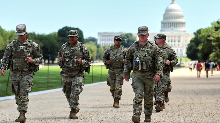 Diese Nationalgardisten könnten bald durch Spezialeinheiten ersetzt werden, wenn es nach US-Präsident Trump geht.