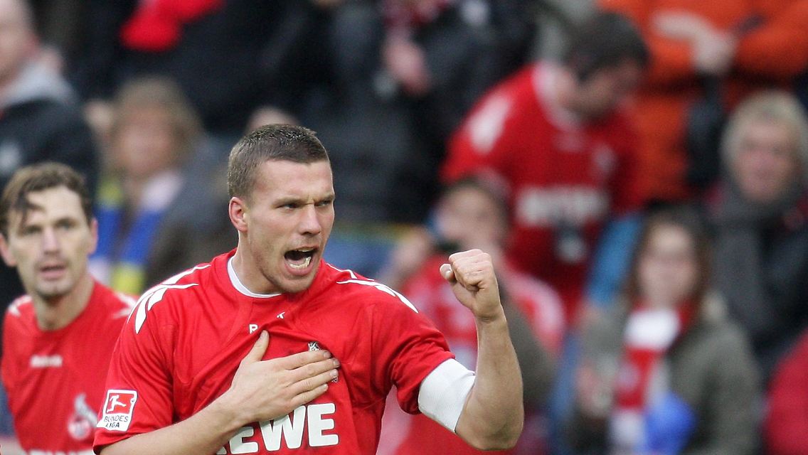 Kapitän Lukas Podolski steuerte zwei Treffer Kölner Triumph bei.