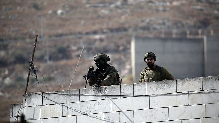 Israelische Soldaten in der palästinensischen Stadt Nablus.
