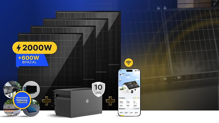 Große Leistung, kleiner Preis: Das Balkonkraftwerk-Bundle von Solakon ist für ntv.de-Leser derzeit besonders günstig.