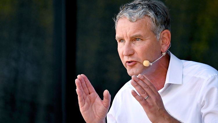 Björn Höcke bei einer Rede im Landtagswahlkampf 2024 in Erfurt.