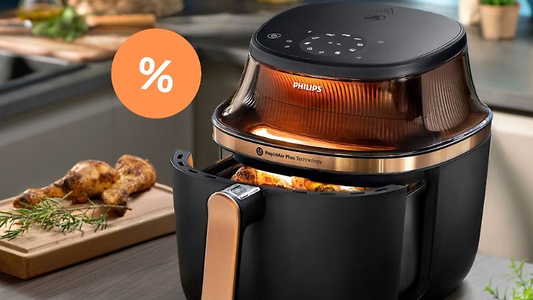 Der Philips Airfryer L 3000 Serie NA322/00 ist ein Hingucker auf jeder Küchenzeile – und gerade besonders günstig.