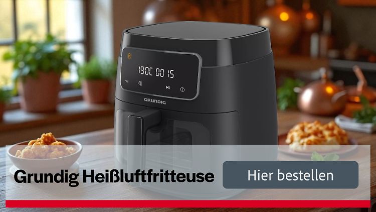 Aktuell stark reduziert: die Grundig FRY 7320 mit 7,6 Litern Fassungsvermögen.