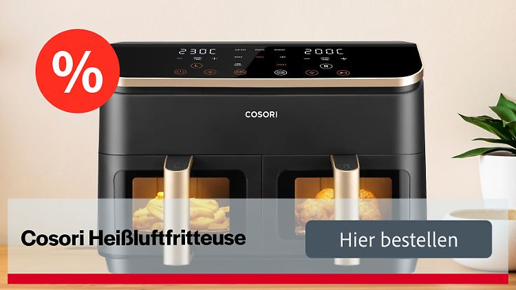 Mit sattem Rabatt bei Amazon zu haben: die Heißluftfritteuse Cosori CAF-R901-AEU.