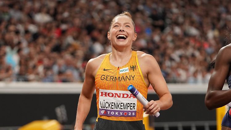 Schlussläuferin Gina Lückenkemper trug das deutsche Team zur WM-Medaille.