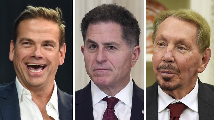 Das neue Tiktok-Trio? Murdoch (links), Dell und Ellison (rechts) sollen sich an der App beteiligen.