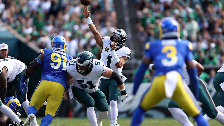 Bei Eagles-Quarterback Jalen Hurts lief lange nichts zusammen.