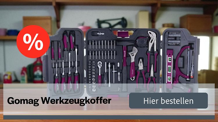 Der Gomag-Werkzeugkoffer bietet eine solide Grundausstattung für die Werkstatt zum kleinen Preis.