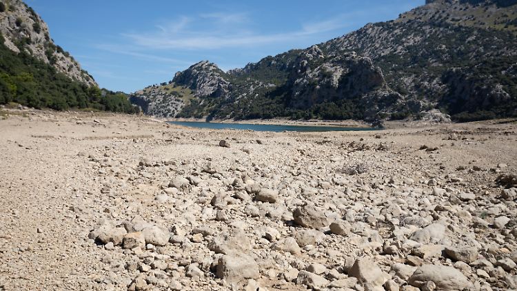 Wasserreservoir Gorg Blau im Tramuntana-Gebirge auf Mallorca (Bild vom 18. September 2025).
