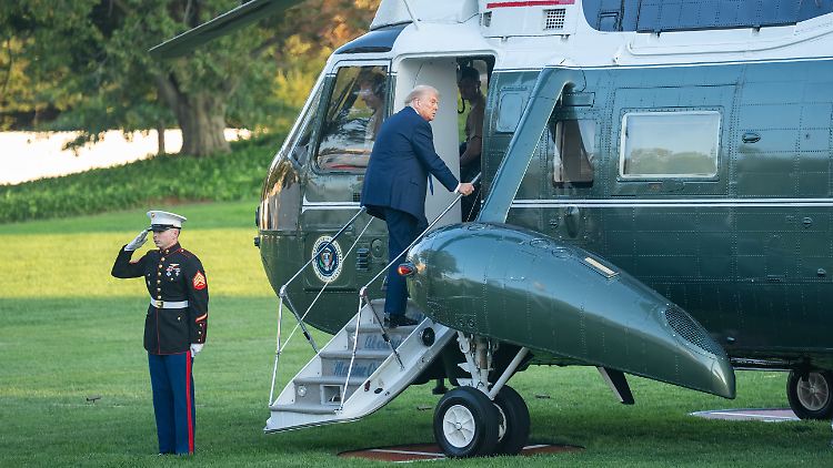 Trump reiste am Montag an Bord des Präsidentenhubschraubers Marine One nach New York, um an der UN-Generalversammlung teilzunehmen.