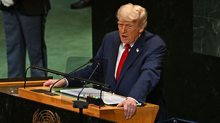 Donald Trump bei seiner Rede in der UN-Generalversammlung.