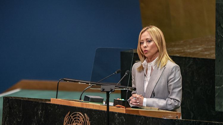 Giorgia Meloni nutzte ihre Rede bei der UN-Generalsversammlung, um sich erstmals zum Krieg in Gaza zu positionieren.