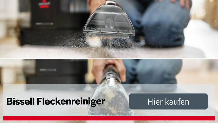 Fleck weg im Handumdrehen: Mit einem Polsterreiniger wie dem Bissell Spotclean C5 Pro sind Kaffeeflecken im Teppich schnell wieder Geschichte.