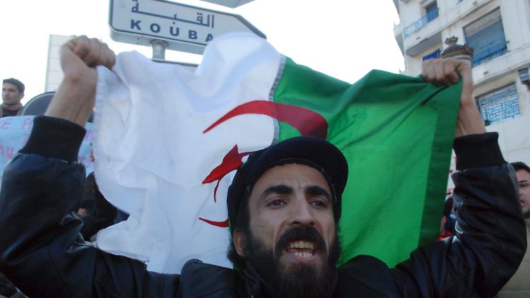 In Algier fordern die Demonstranten den Rücktritt Bouteflikas.