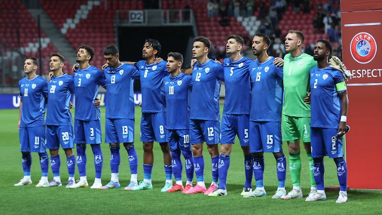 Die israelischen Fußballer beim jüngsten Spiel in der WM-Quali in Italien.