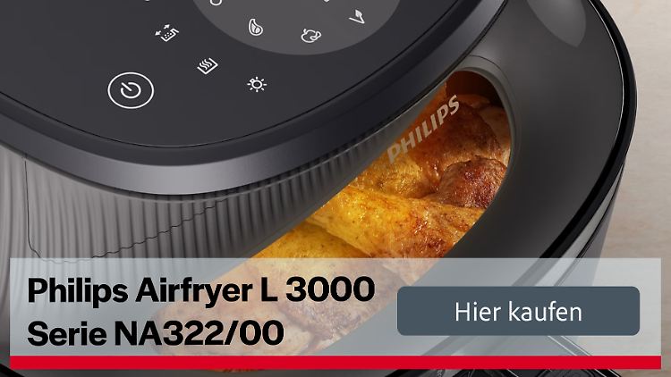 Der Philips Airfryer L 3000 Serie NA322/00 ist ein Hingucker auf jeder Küchenzeile – und gerade besonders günstig.
