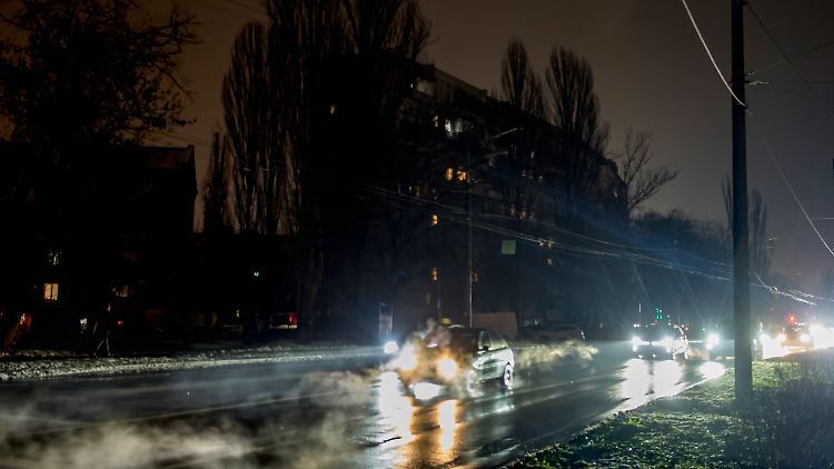Dunkelheit in Kiew im Dezember 2024.