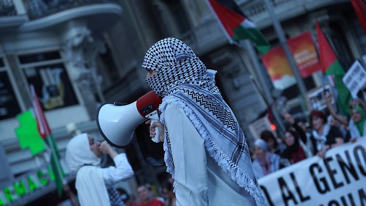 Propalästinensische Demonstration in Madrid.