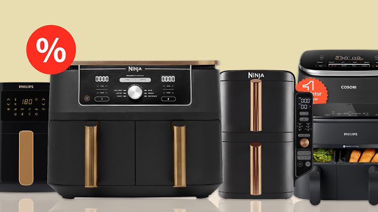 Mehrere Heißluftfritteusen sind zu den Prime Deal Days so günstig wie selten zuvor erhältlich: darunter Geräte von Ninja, Philips, Cosori und Tefal.