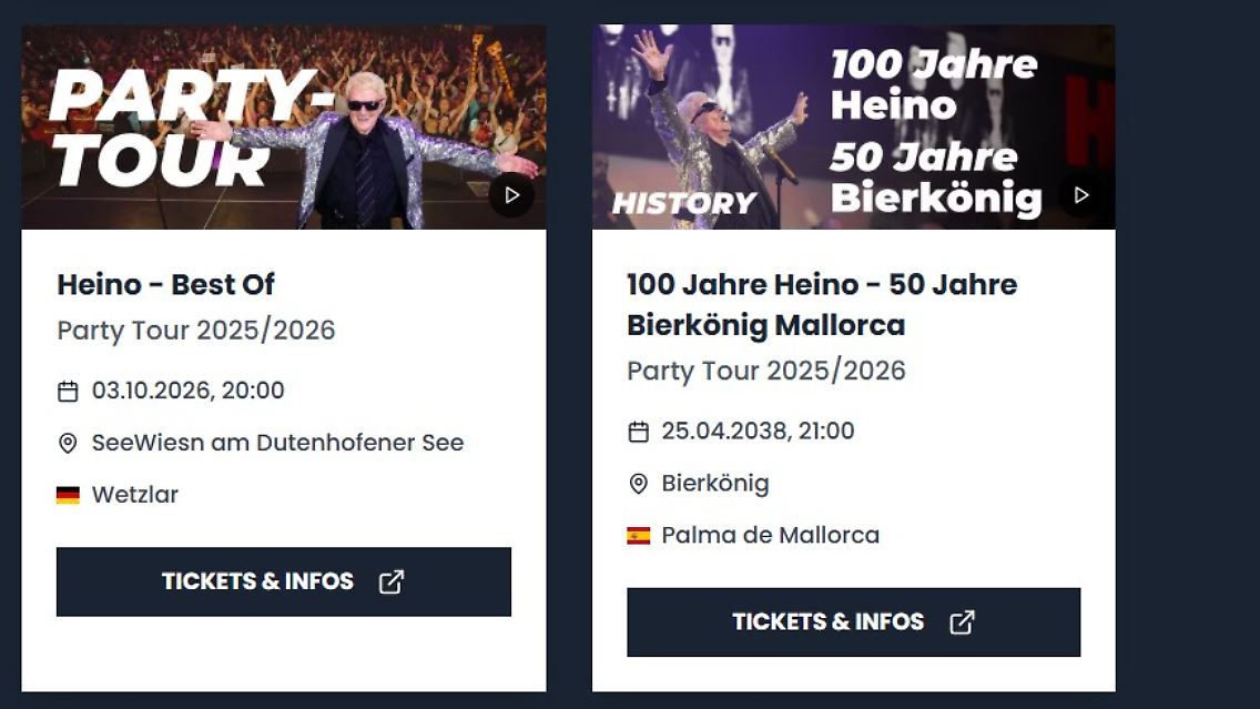 Im April 2038 will der Sänger noch immer auf der Bühne stehen.