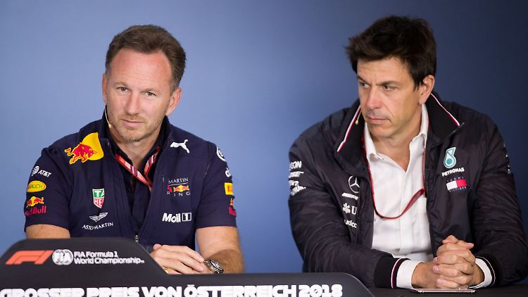 Horner (links) und Wolff haben sich in der Formel 1 oft gestritten. (Archivbild)