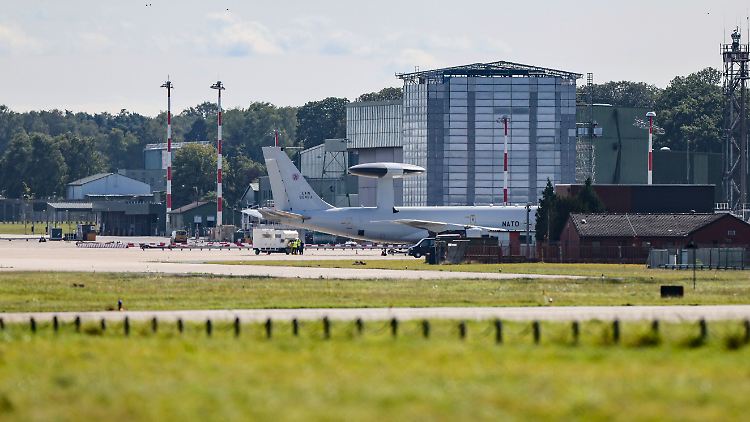 Ein Awacs-Aufklärungsflugzeug in Geilenkirchen bei Aachen.