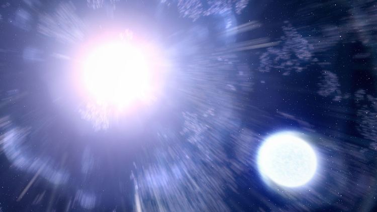 Illustration einer Supernova, einer gewaltigen Explosion am Lebensende eines Riesensterns.