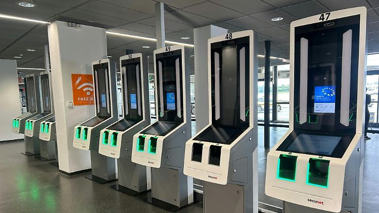Das neue "Entry-Exit-System" am Flughafen von Wien. 