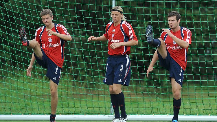 Andreas Görlitz spielte einst mit Thomas Müller für den FC Bayern. In der Mitte: Anatolij Tymoschtschuk.