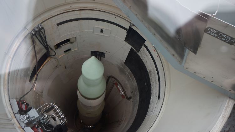 Eine atomwaffenfähige Minuteman-Rakete in einem US-Raketensilo.