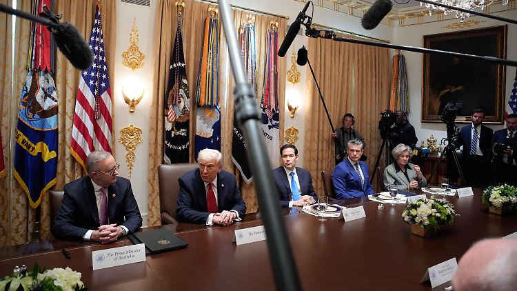 Trump traf den australischen Premier Albanese im Weißen Haus. 