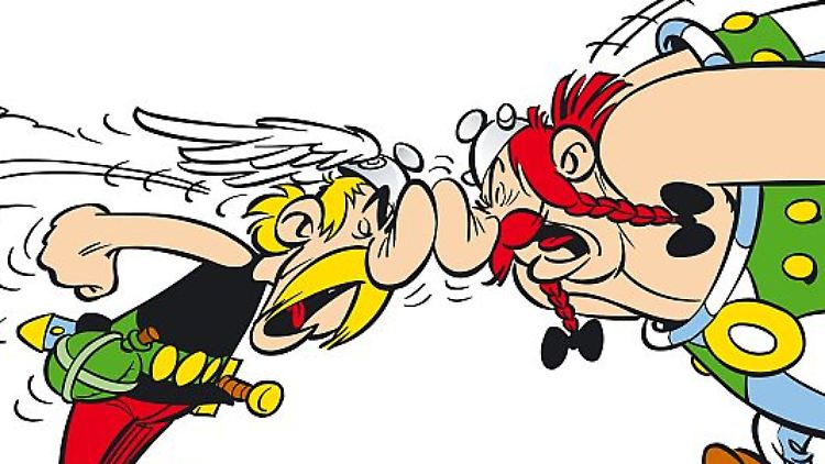 Herr Asterix und Herr Obelix liegen im Clinch - zum Glück nie lange.