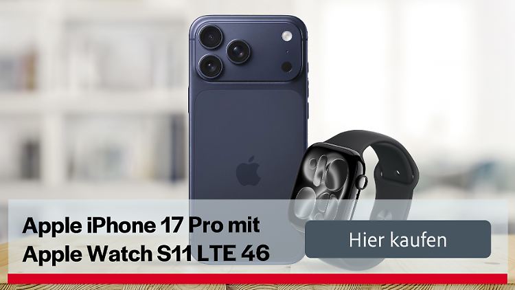 Neueste Apple-Hardware: Im o2-Tarif gibt es das iPhone 17 Pro zusammen mit der Watch S11 für nur einen Euro.