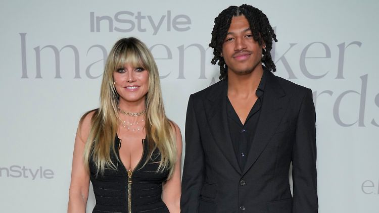 Heidi Klum kam mit Sohn Henry Samuel.