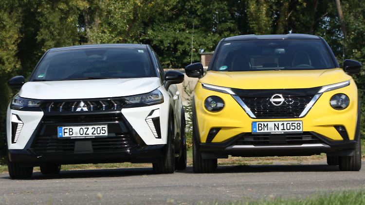 Automobile Zwillinge - und doch so verschieden: Mitsubishi ASX und Nissan Juke (v.l.).