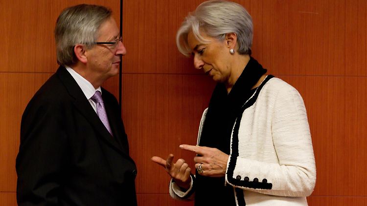 Euro-Gruppenpräsident Juncker und die französische Finanzministerin Lagarde sind zufrieden.