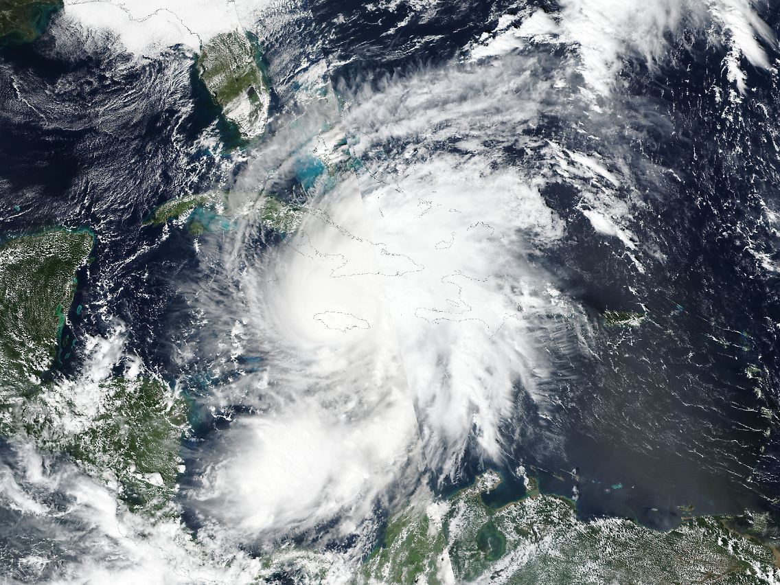 Hurrikan "Melissa" am Abend des 28. Oktober - kurz vor dem Eintreffen in Jamaika.