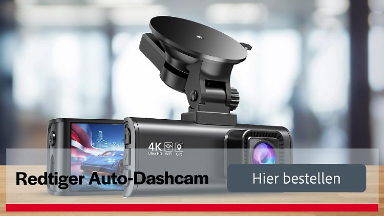 Die Dashcam von Redtiger kommt mit einer Frontkamera und einer Heckkamera.