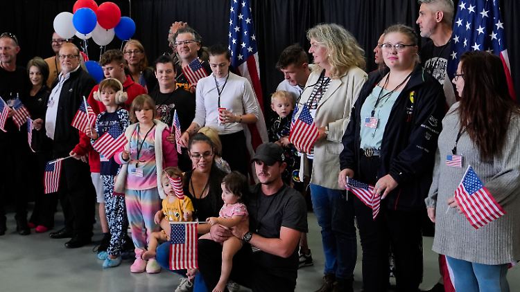 Migranten aus Südafrika bei ihrer Ankunft in den USA.