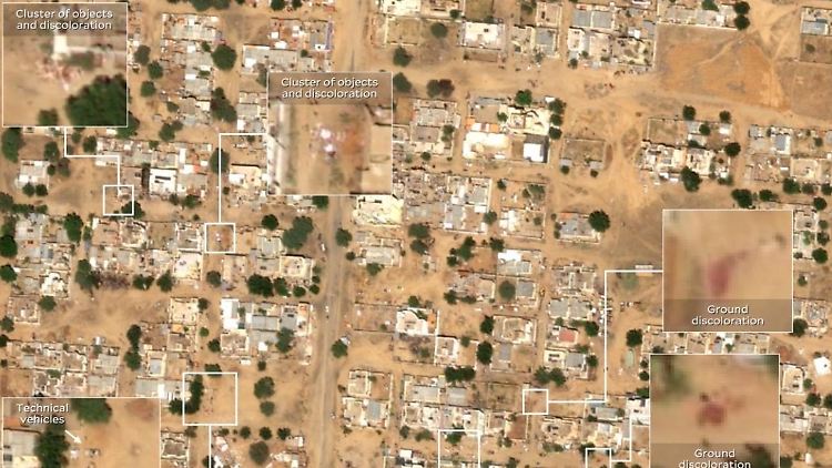 Auf den Bildern sind laut HRL "Gruppen von Objekten, die der Größe menschlicher Körper entsprechen", zu sehen.