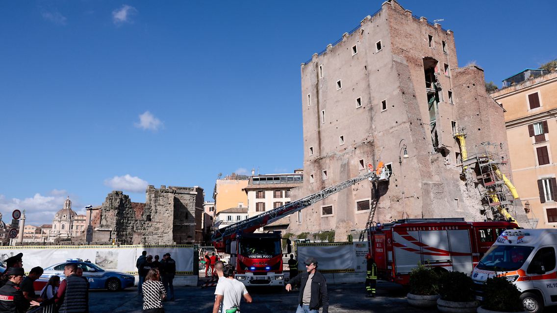 Die Unfallstelle nach dem Einsturz.