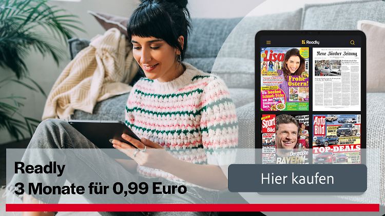Endloser Lesestoff für weniger als einen Euro! Mit diesem exklusiven ntv.de-Deal gibt es drei Monate Zugang zu Readly zum Vorzugspreis.