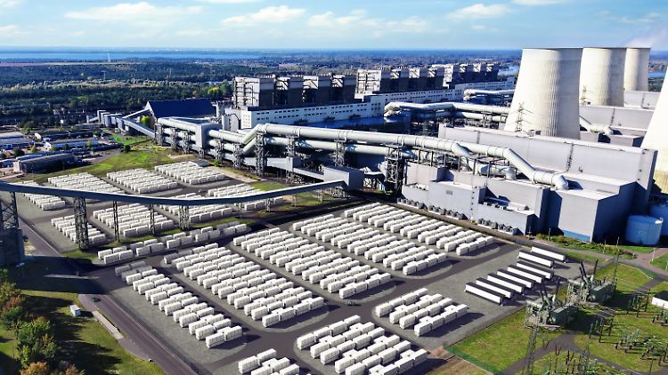 Visualisierung des geplanten Batteriespeichers.