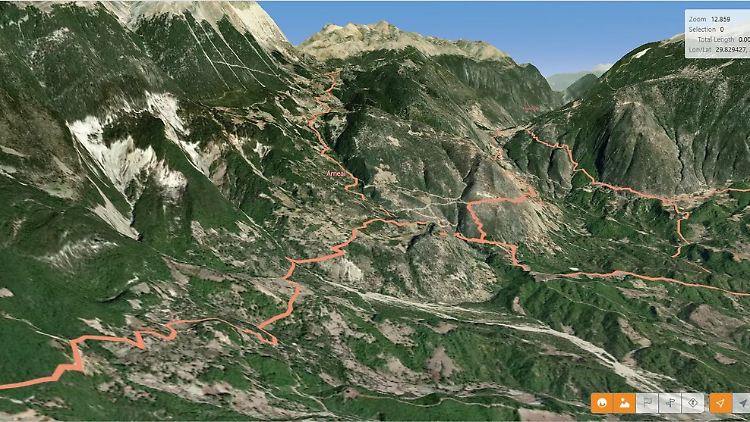 Diese Karte zeigt den Verlauf der Straße nach Delphi. 