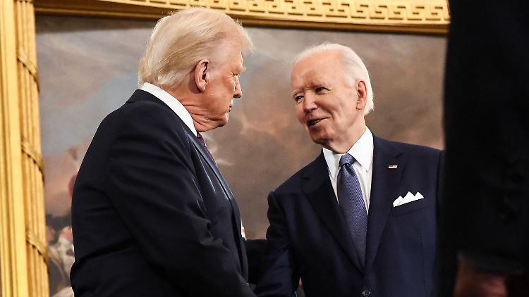 Aus diesen beiden werden keine Freunde mehr: Ex-Präsident Biden (r.) und sein Vorgänger sowie Nachfolger Trump.