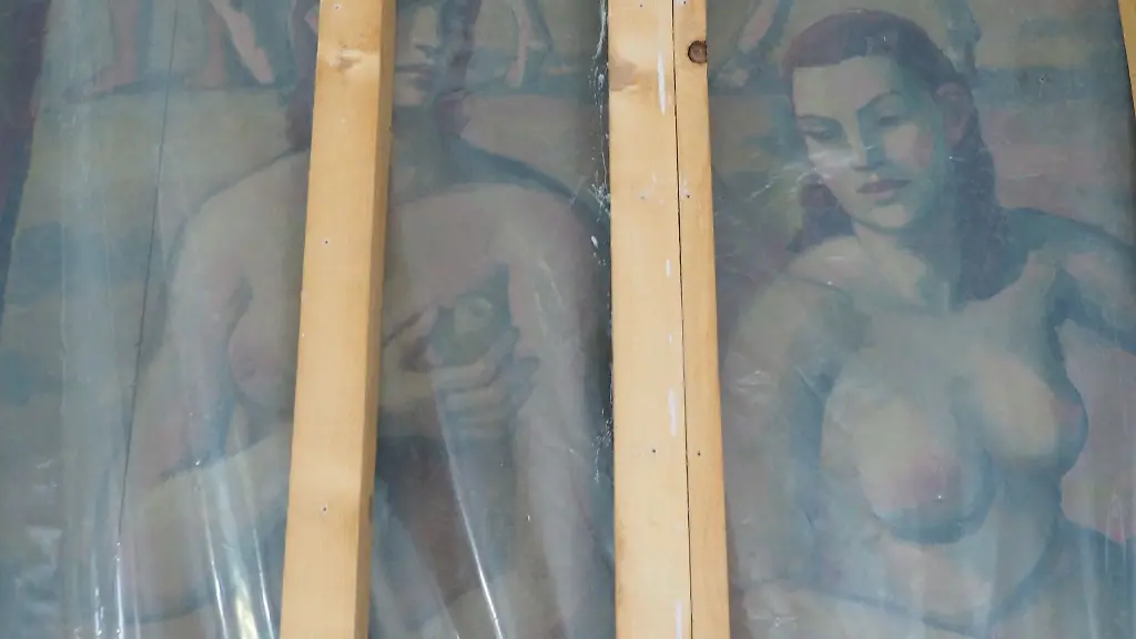 Blick-auf-das-zufaellig-entdeckte-Wandgemaelde-im-kuenftigen-Freiburger-Dokumentationszentrum