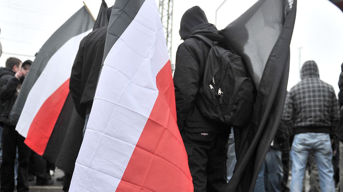 Teilnehmer der Demonstration der Rechten am vergangenen Sonntag.