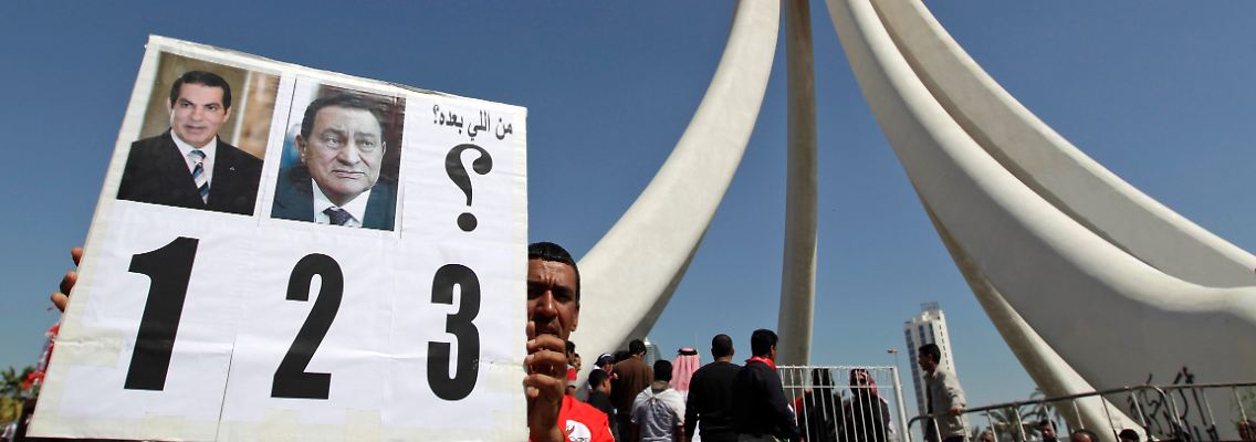 Ausdruck der Hoffnung: Dieser Demonstrant will, dass die Regierung in Bahrain nach Tunesien und Ägypten als nächstes kippt.