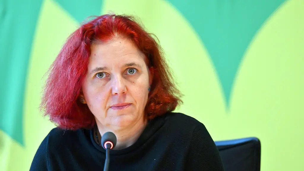 Astrid-Rothe-Beinlich-Fraktionschefin-der-Gruenen-in-Thueringen-waehrend-einer-Pressekonferenz