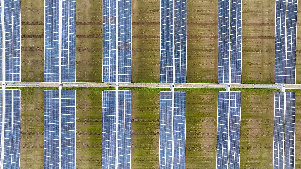 Eine-Agrar-Photovoltaik-Anlage-steht-auf-einem-Feld